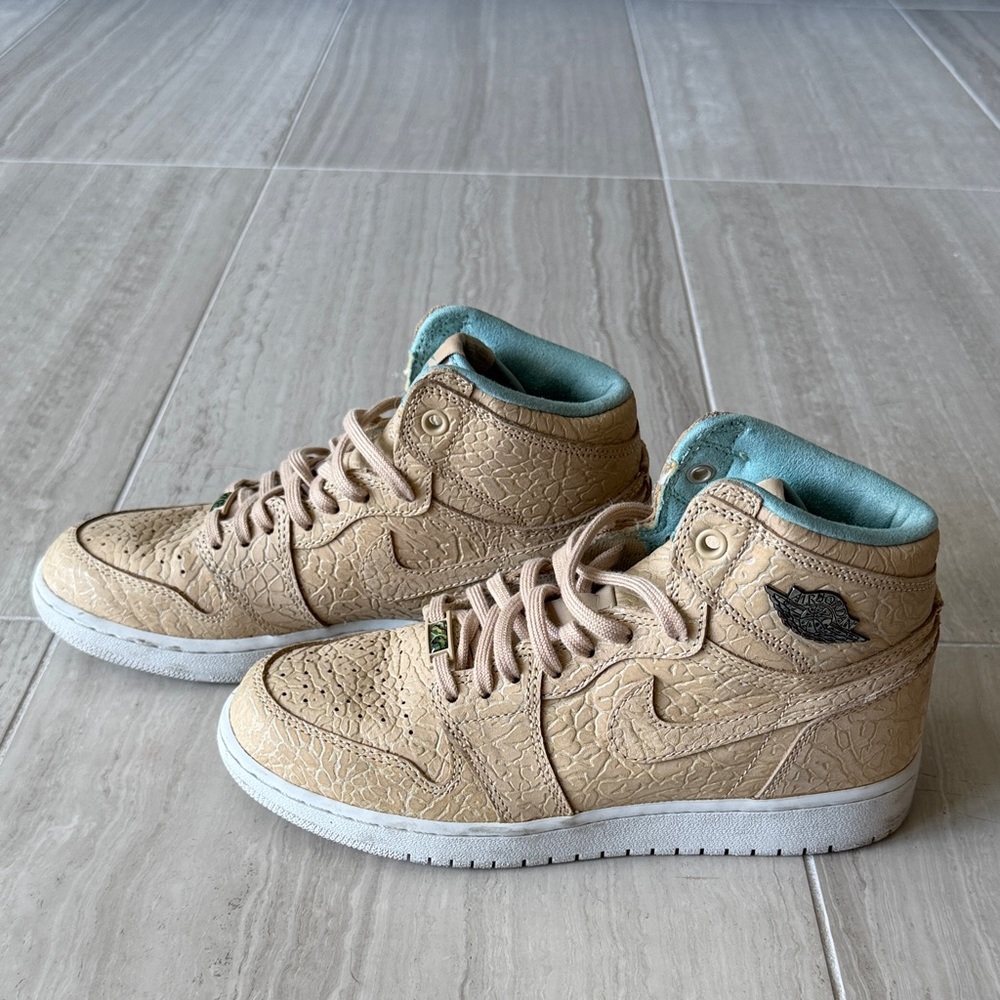 Nike Women’s High-Top Sneakers Beige with Teal Liner
